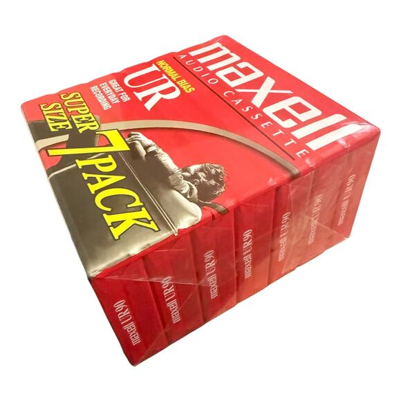 Maxell Audio Cassette Tape 90 Minute Normal Bias UR 7 pack Brand New - Picture 3 of 5
